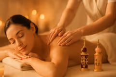 Woman having pre-blended aromatherapy Massage